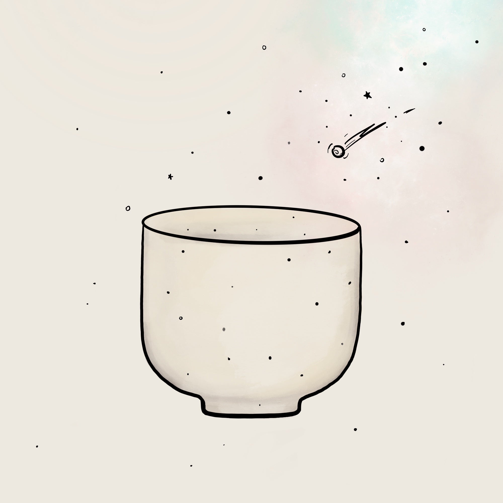 Cover image of a product collection featuring a line drawing of a ceramic cup on a beige background.